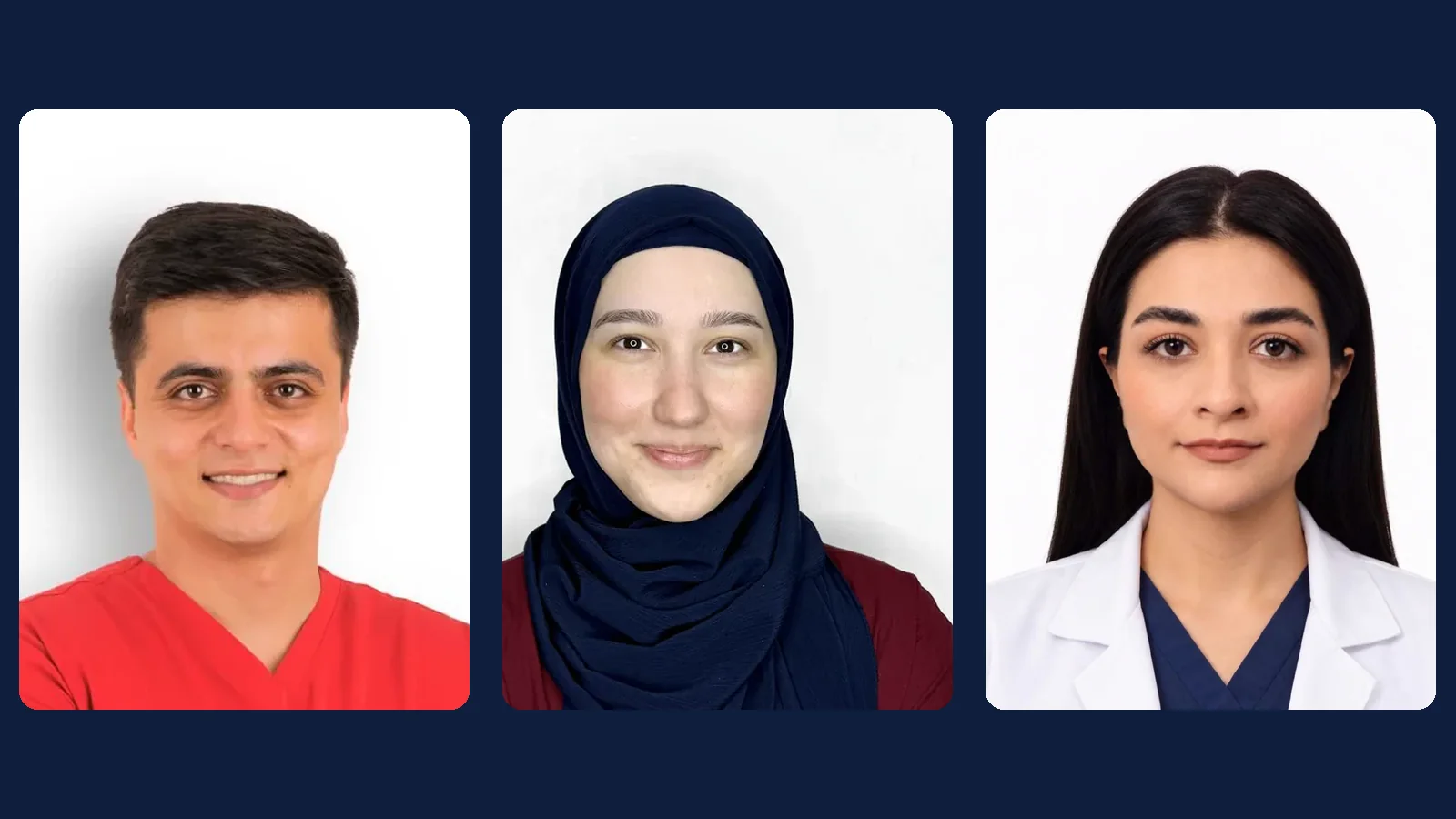 The dentists of Habibler Clinic: Dr. Emir Hacıoğlu, Dr. Nurdan Acartürk and Dt. Ghazaleh Mohammadi